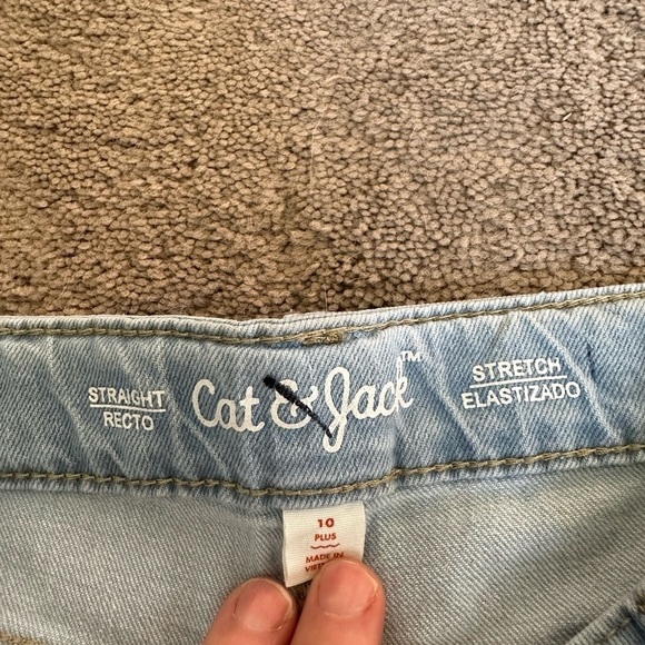 Girls Mid-Rise Denim Straight Jeans - Cat & Jack 10 plus - Picture 4 of 4